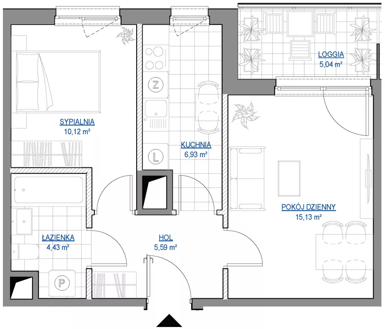 2 pokoje, mieszkanie 42,20 m², piętro 6, oferta nr 1/81, Przy Unii IV, Poznań, Żegrze, ul. Wagrowska