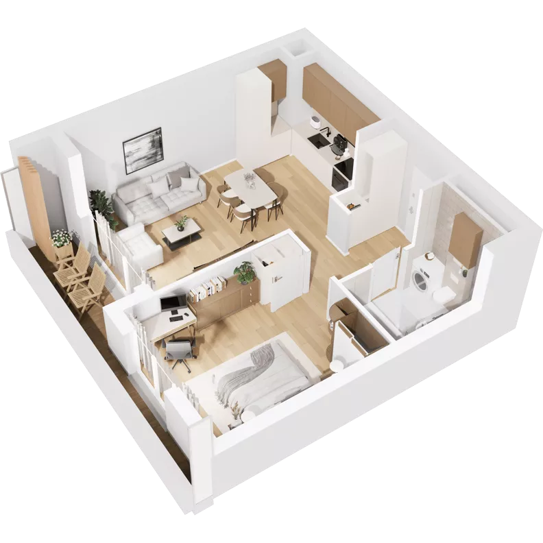 2 pokoje, mieszkanie 45,22 m², piętro 1, oferta nr 0/5, Norren, Gdynia, Śródmieście, Śródmieście, ul. Żeromskiego 14