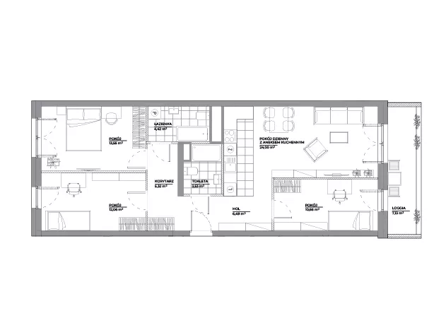3 pokoje, mieszkanie 80,02 m², piętro 3, oferta nr B1/7, Architektów, Wrocław, Al. Architektów 22-30