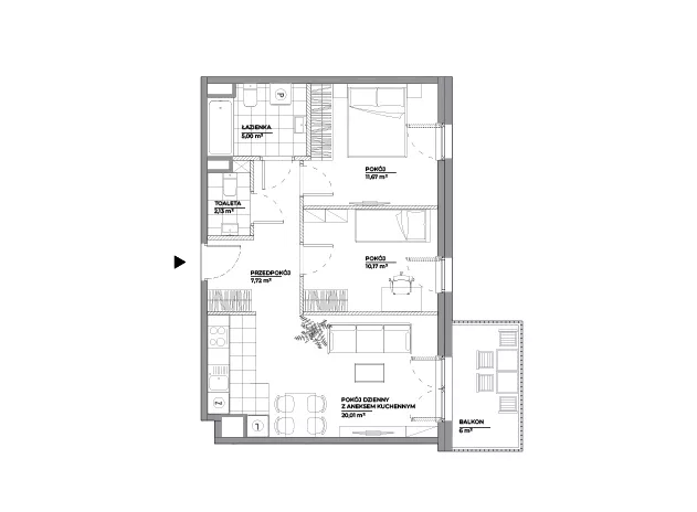 3 pokoje, mieszkanie 56,70 m², piętro 4, oferta nr A/165, Architektów, Wrocław, Al. Architektów 22-30