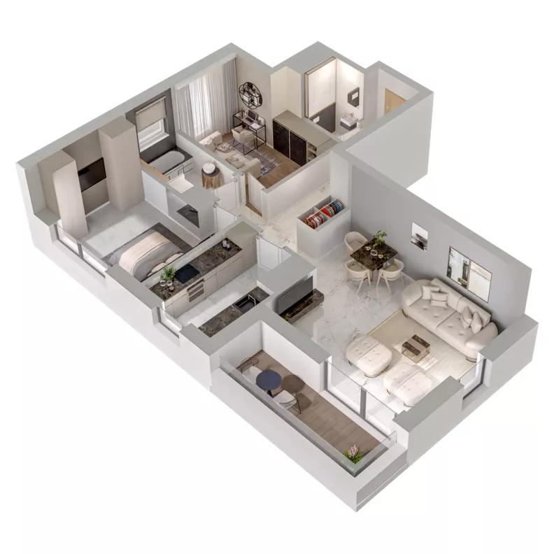 3 pokoje, mieszkanie 64,87 m², piętro 3, oferta nr A2/164, Zaspa Wysoko, Gdańsk, Zaspa, Zaspa-Młyniec, aleja Jana Pawła II