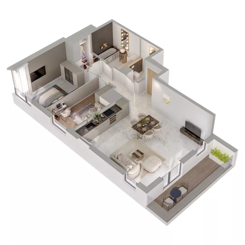 3 pokoje, mieszkanie 69,22 m², piętro 14, oferta nr A1/121, Zaspa Wysoko, Gdańsk, Zaspa, Zaspa-Młyniec, aleja Jana Pawła II