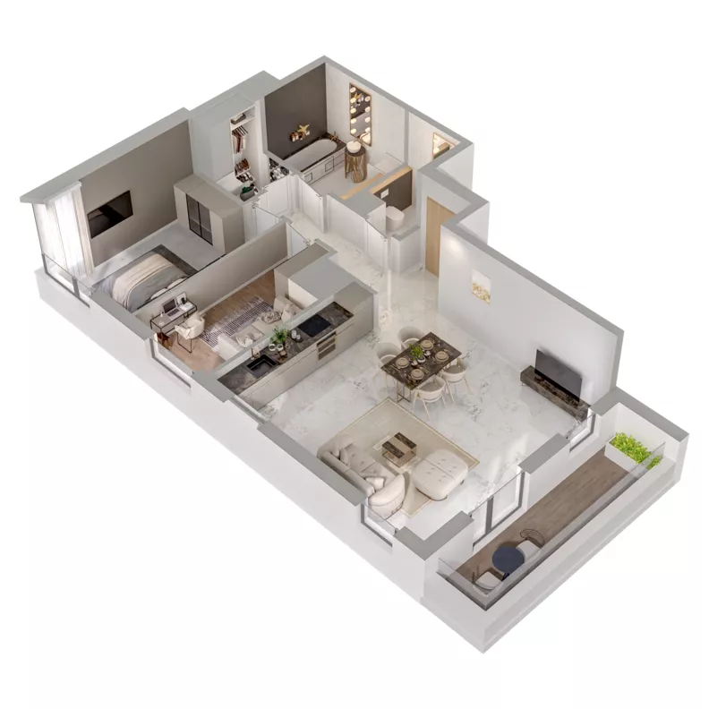 3 pokoje, mieszkanie 69,39 m², piętro 13, oferta nr A2/257, Zaspa Wysoko, Gdańsk, Zaspa, Zaspa-Młyniec, aleja Jana Pawła II
