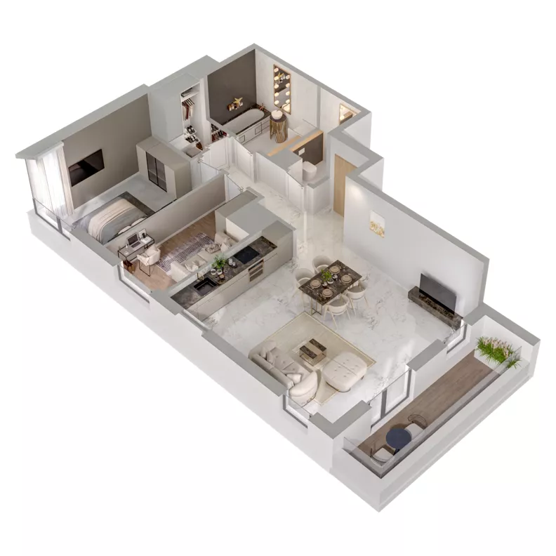 3 pokoje, mieszkanie 69,39 m², piętro 13, oferta nr A1/113, Zaspa Wysoko, Gdańsk, Zaspa, Zaspa-Młyniec, aleja Jana Pawła II