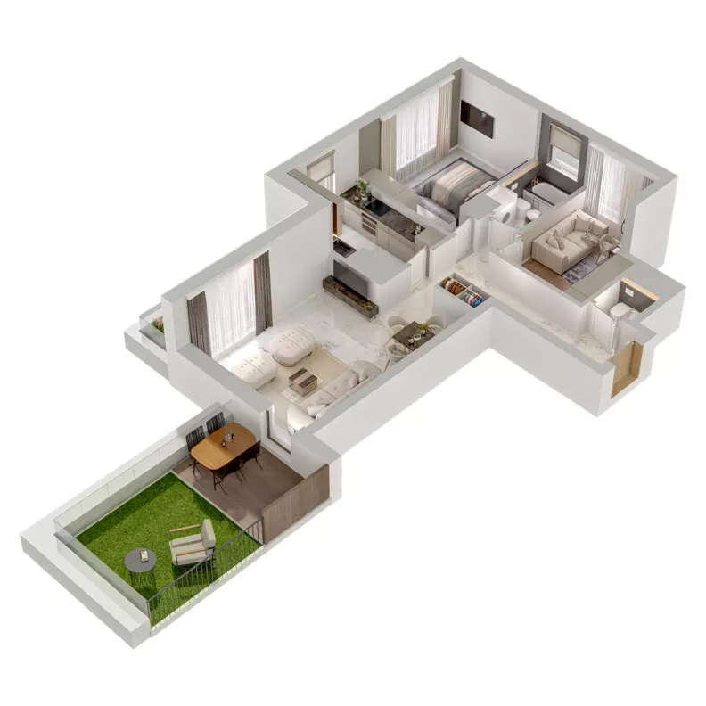 3 pokoje, mieszkanie 64,68 m², piętro 1, oferta nr A2/147, Zaspa Wysoko, Gdańsk, Zaspa, Zaspa-Młyniec, aleja Jana Pawła II