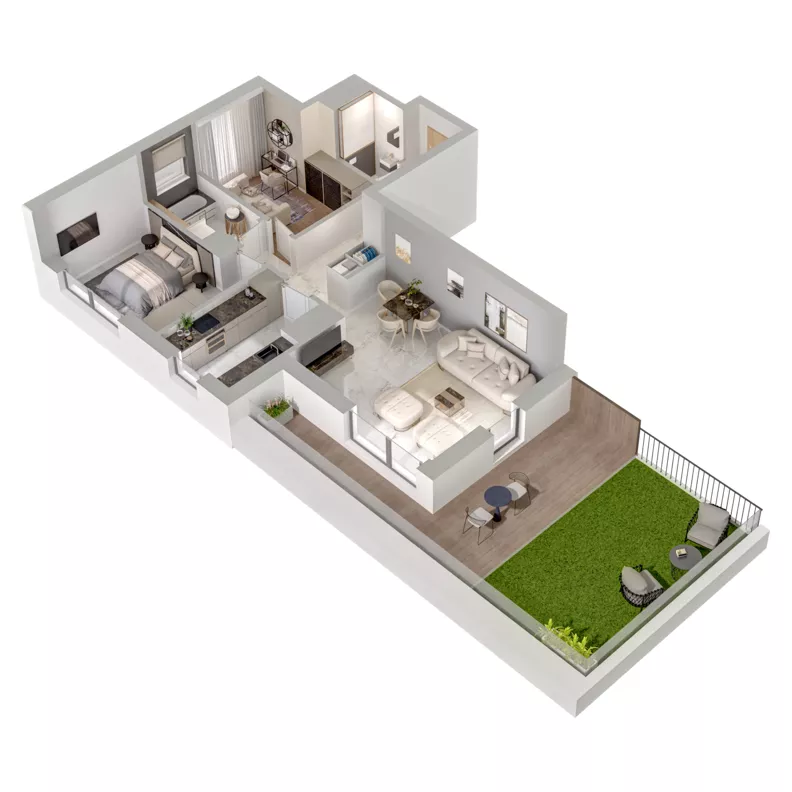 3 pokoje, mieszkanie 64,72 m², piętro 1, oferta nr A1/3, Zaspa Wysoko, Gdańsk, Zaspa, Zaspa-Młyniec, aleja Jana Pawła II