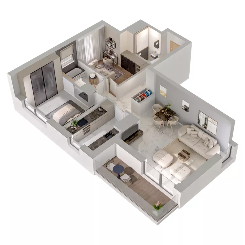 3 pokoje, mieszkanie 65,68 m², piętro 8, oferta nr A1/65, Zaspa Wysoko, Gdańsk, Zaspa, Zaspa-Młyniec, aleja Jana Pawła II