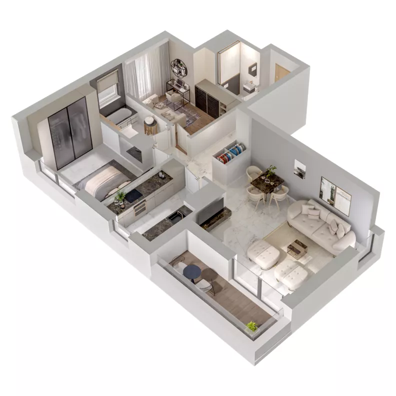 3 pokoje, mieszkanie 66,12 m², piętro 15, oferta nr A1/125, Zaspa Wysoko, Gdańsk, Zaspa, Zaspa-Młyniec, aleja Jana Pawła II