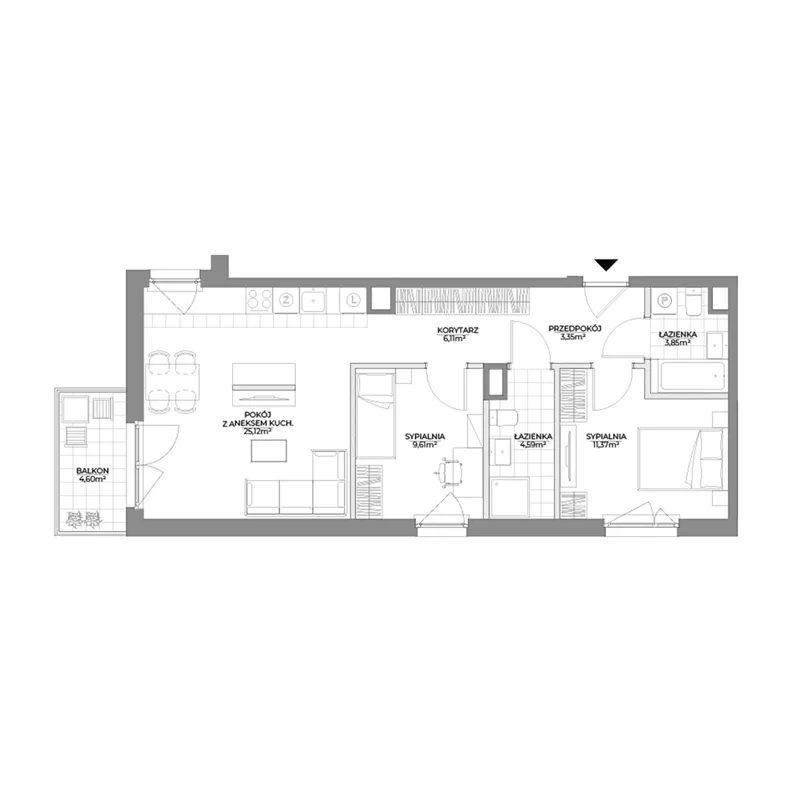 3 pokoje, mieszkanie 64,00 m², piętro 3, oferta nr 2/84, Osiedle Prystora II, Warszawa, Ursus, Skorosze, ul. Aleksandra Prystora 2