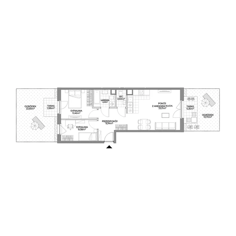 3 pokoje, mieszkanie 61,22 m², parter, oferta nr 1/6, Osiedle Prystora II, Warszawa, Ursus, Skorosze, ul. Aleksandra Prystora 2