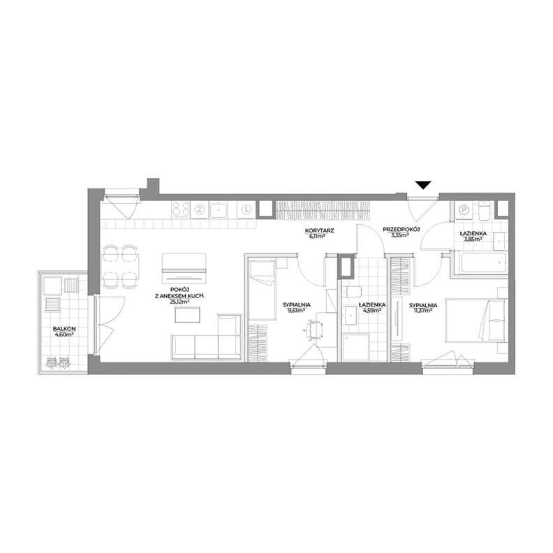 3 pokoje, mieszkanie 64,00 m², piętro 2, oferta nr 2/79, Osiedle Prystora II, Warszawa, Ursus, Skorosze, ul. Aleksandra Prystora 2