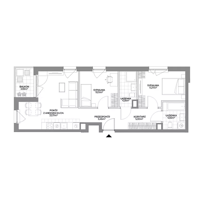 3 pokoje, mieszkanie 62,80 m², piętro 3, oferta nr 1/19, Osiedle Prystora II, Warszawa, Ursus, Skorosze, ul. Aleksandra Prystora 2