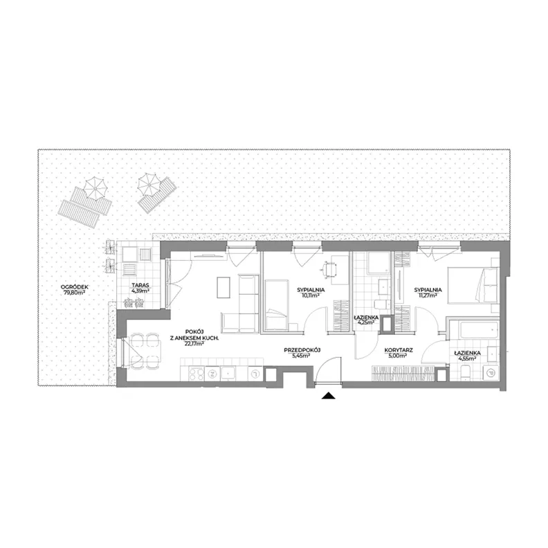 3 pokoje, mieszkanie 62,80 m², parter, oferta nr 1/1, Osiedle Prystora II, Warszawa, Ursus, Skorosze, ul. Aleksandra Prystora 2
