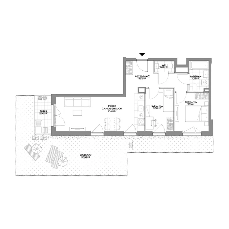 3 pokoje, mieszkanie 58,74 m², parter, oferta nr 1/36, Osiedle Prystora II, Warszawa, Ursus, Skorosze, ul. Aleksandra Prystora 2