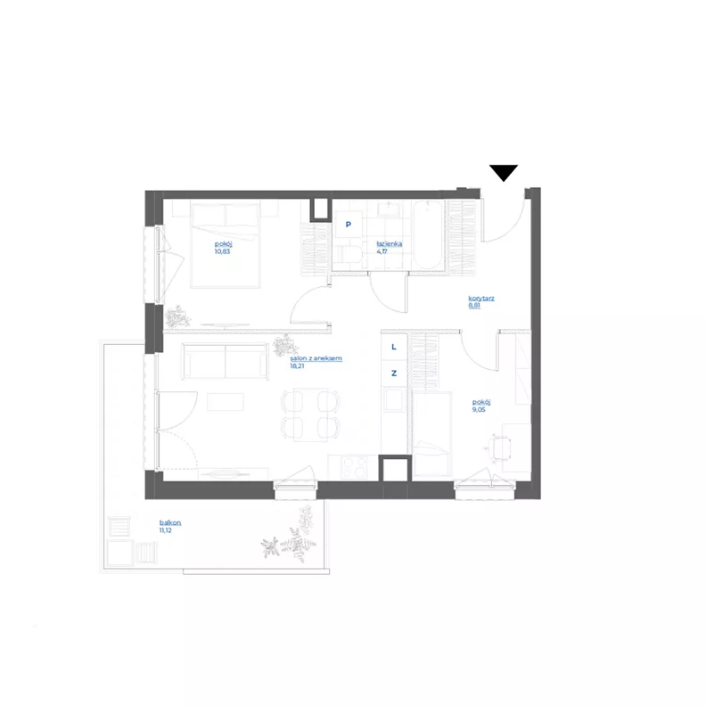 3 pokoje, mieszkanie 51,07 m², piętro 2, oferta nr 28/22, Leśny Marcelin, Poznań, Grunwald, Junikowo, ul. Jeleniogórska