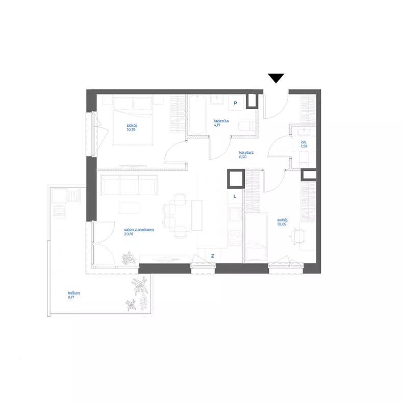 3 pokoje, mieszkanie 55,31 m², piętro 2, oferta nr 28A/122, Leśny Marcelin, Poznań, Grunwald, Junikowo, ul. Jeleniogórska