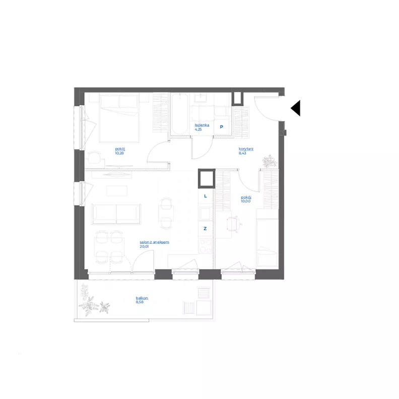 3 pokoje, mieszkanie 52,97 m², piętro 3, oferta nr 28/93, Leśny Marcelin, Poznań, Grunwald, Junikowo, ul. Jeleniogórska