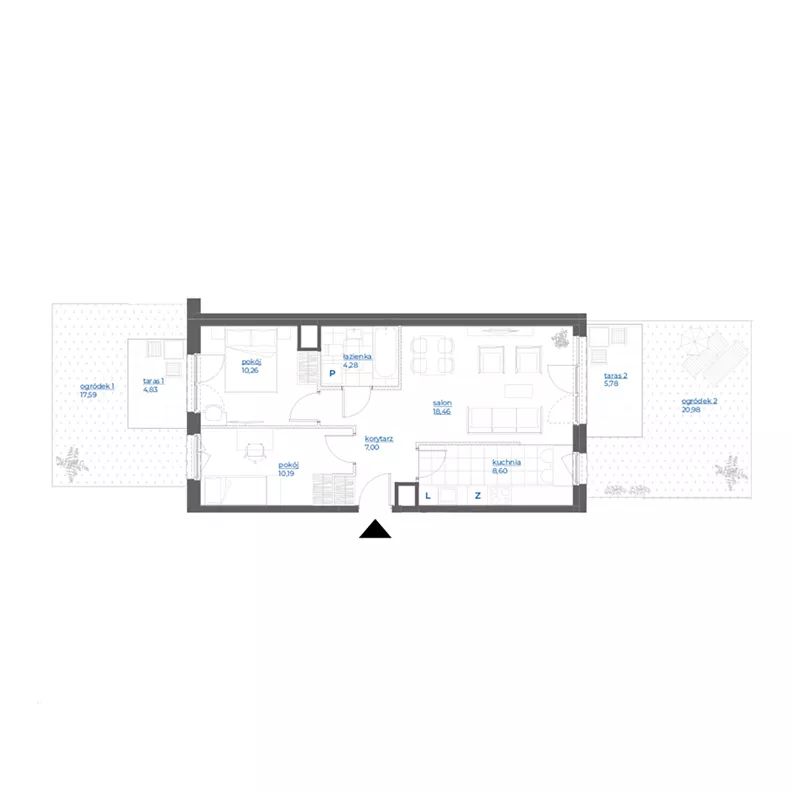 3 pokoje, mieszkanie 58,79 m², parter, oferta nr 28/2, Leśny Marcelin, Poznań, Grunwald, Junikowo, ul. Jeleniogórska
