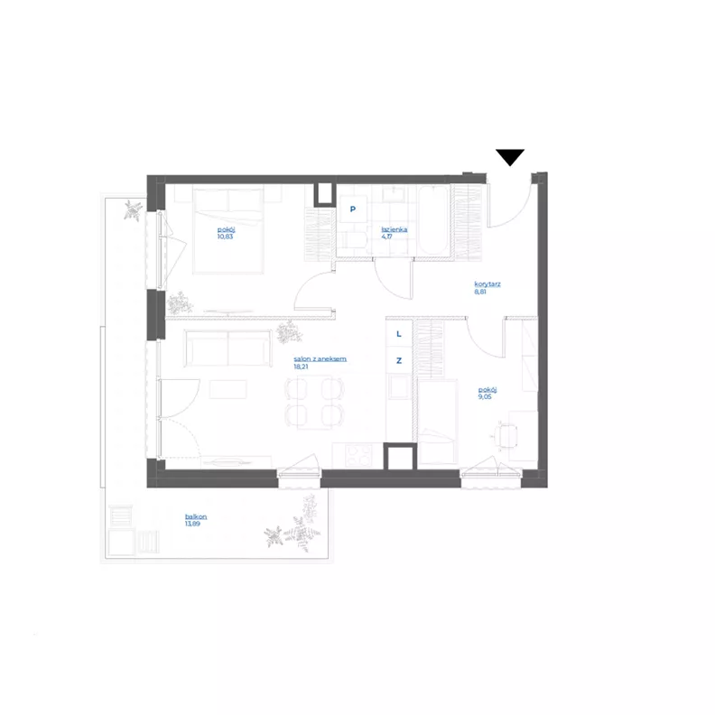 3 pokoje, mieszkanie 51,07 m², piętro 1, oferta nr 28/13, Leśny Marcelin, Poznań, Grunwald, Junikowo, ul. Jeleniogórska