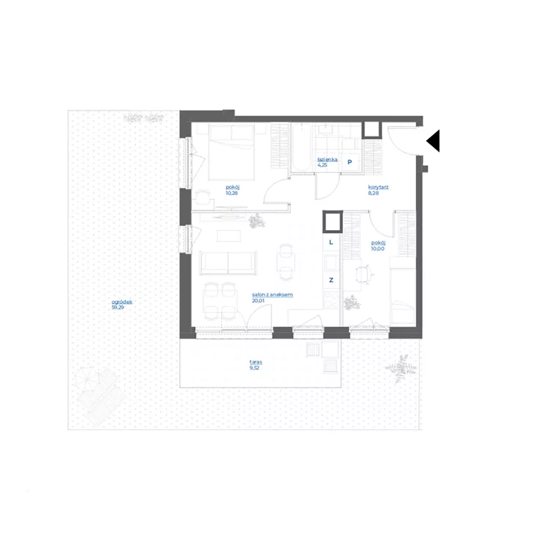 3 pokoje, mieszkanie 52,82 m², parter, oferta nr 28/72, Leśny Marcelin, Poznań, Grunwald, Junikowo, ul. Jeleniogórska
