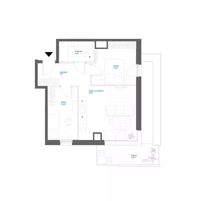 3 pokoje, mieszkanie 52,66 m², piętro 5, oferta nr 28/48, Leśny Marcelin, Poznań, Grunwald, Junikowo, ul. Jeleniogórska