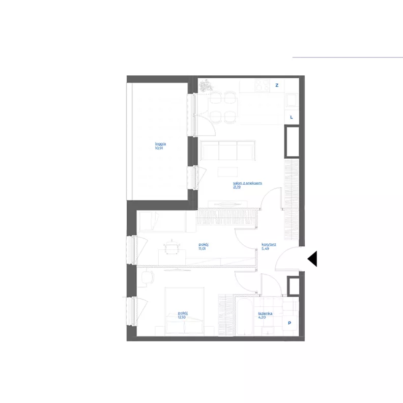 3 pokoje, mieszkanie 53,99 m², piętro 5, oferta nr 28/50, Leśny Marcelin, Poznań, Grunwald, Junikowo, ul. Jeleniogórska