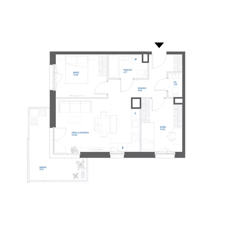 3 pokoje, mieszkanie 55,32 m², piętro 1, oferta nr 28A/116, Leśny Marcelin, Poznań, Grunwald, Junikowo, ul. Jeleniogórska