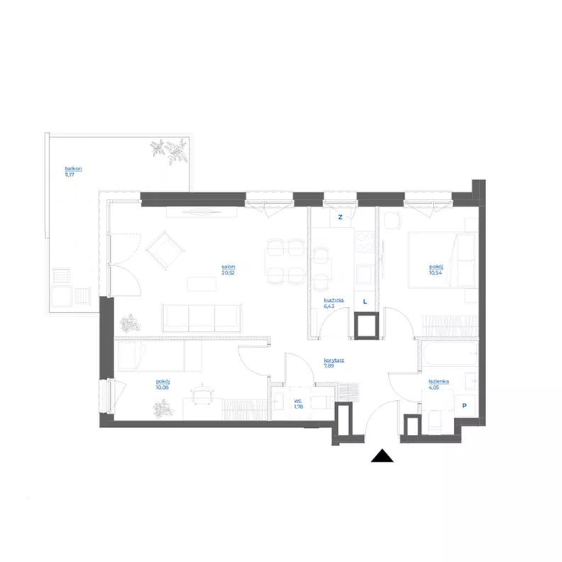 3 pokoje, mieszkanie 61,29 m², piętro 1, oferta nr 28A/118, Leśny Marcelin, Poznań, Grunwald, Junikowo, ul. Jeleniogórska