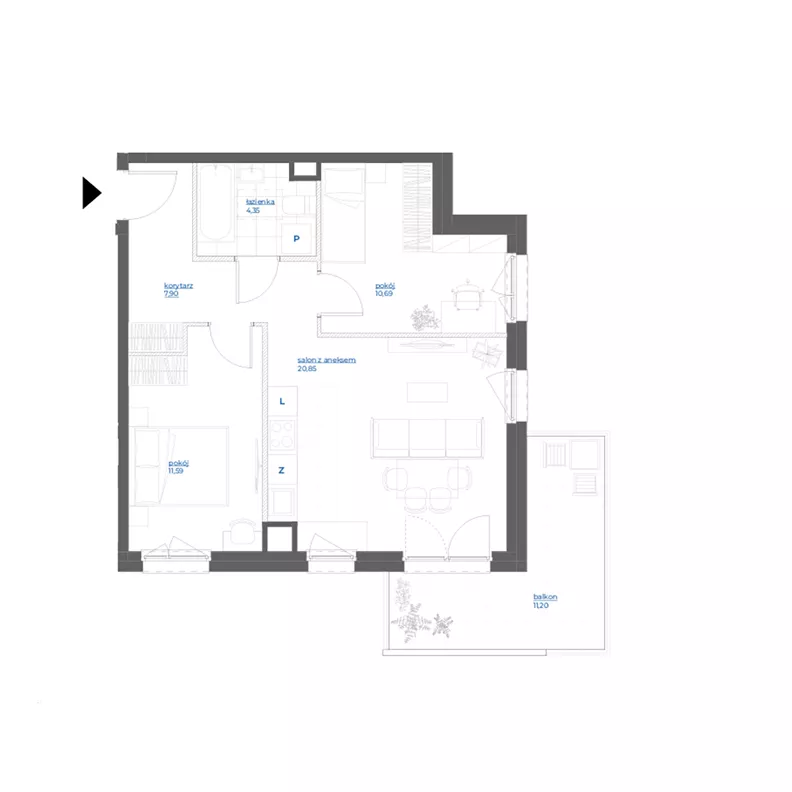 3 pokoje, mieszkanie 55,38 m², piętro 1, oferta nr 28/12, Leśny Marcelin, Poznań, Grunwald, Junikowo, ul. Jeleniogórska