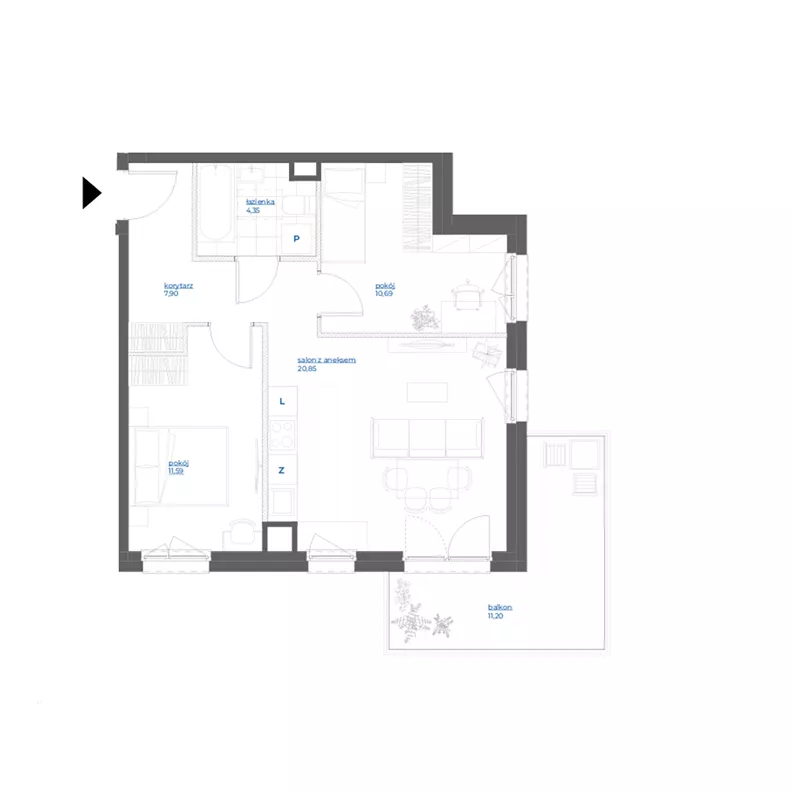 3 pokoje, mieszkanie 55,38 m², piętro 2, oferta nr 28/21, Leśny Marcelin, Poznań, Grunwald, Junikowo, ul. Jeleniogórska