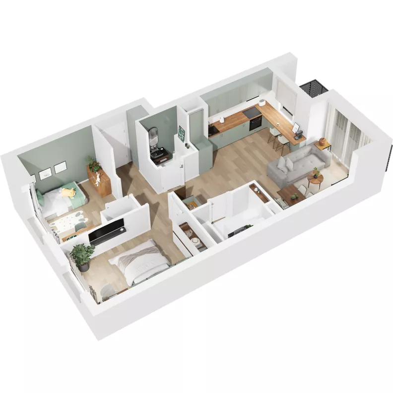 3 pokoje, mieszkanie 58,19 m², piętro 2, oferta nr 124/234, Dobre Strony, Kraków, Dębniki, Borek Fałęcki, ul. Obozowa