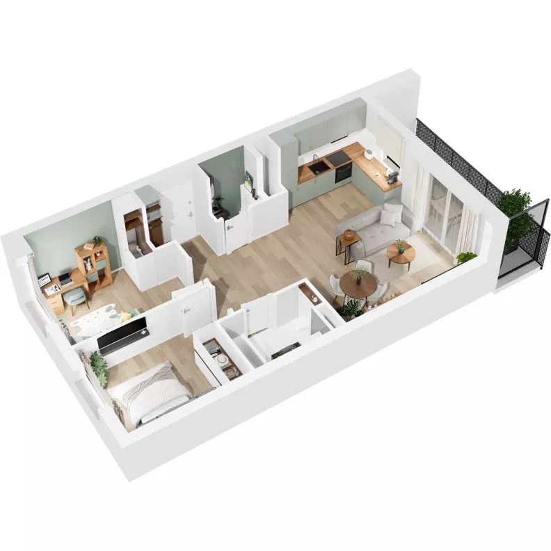 3 pokoje, mieszkanie 58,74 m², piętro 1, oferta nr 126/197, Dobre Strony, Kraków, Dębniki, Borek Fałęcki, ul. Obozowa