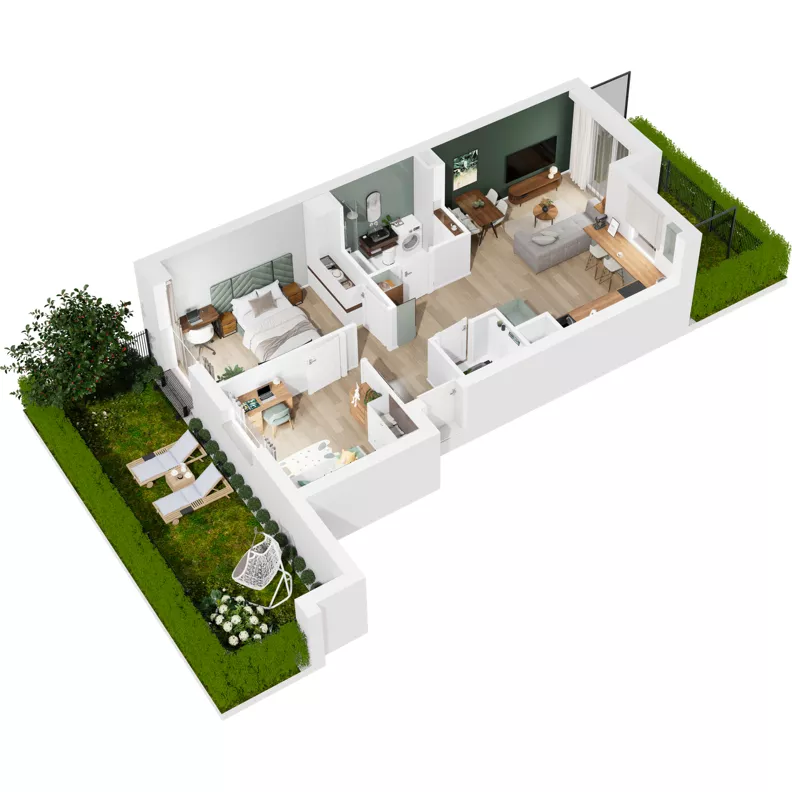 3 pokoje, mieszkanie 56,78 m², parter, oferta nr 124/212, Dobre Strony, Kraków, Dębniki, Borek Fałęcki, ul. Obozowa