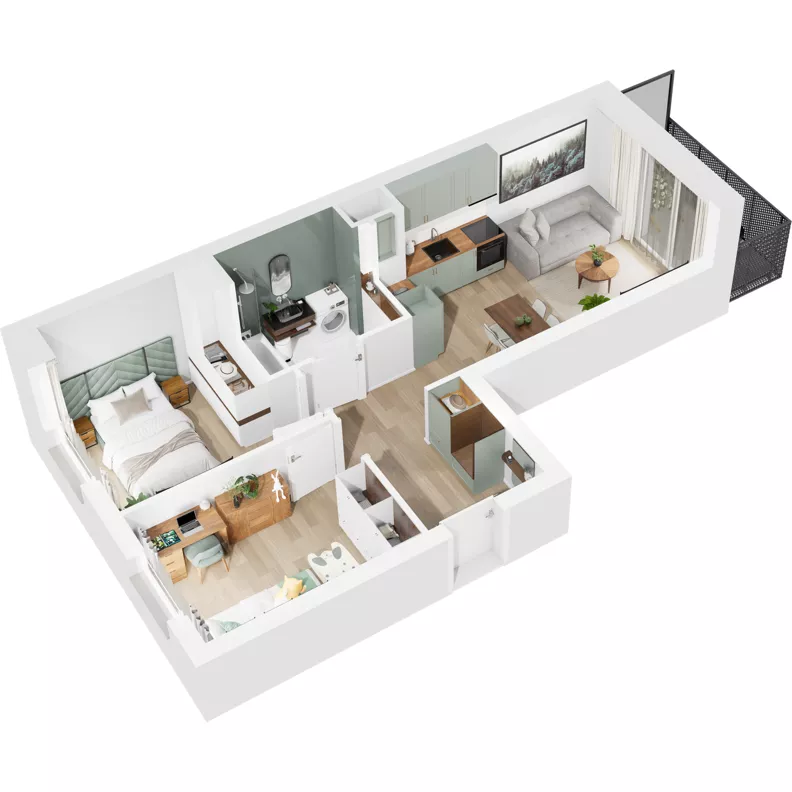 3 pokoje, mieszkanie 49,67 m², piętro 6, oferta nr 122/65, Dobre Strony, Kraków, Dębniki, Borek Fałęcki, ul. Obozowa