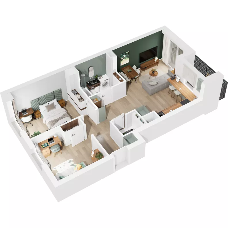3 pokoje, mieszkanie 58,19 m², piętro 3, oferta nr 124/221, Dobre Strony, Kraków, Dębniki, Borek Fałęcki, ul. Obozowa