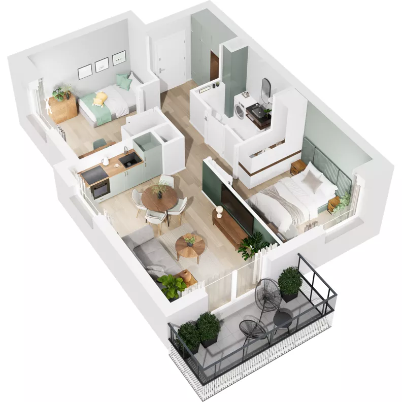 3 pokoje, mieszkanie 49,17 m², piętro 7, oferta nr 122/46, Dobre Strony, Kraków, Dębniki, Borek Fałęcki, ul. Obozowa