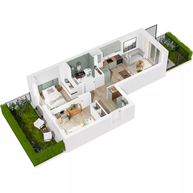 3 pokoje, mieszkanie 49,67 m², parter, oferta nr 122/47, Dobre Strony, Kraków, Dębniki, Borek Fałęcki, ul. Obozowa