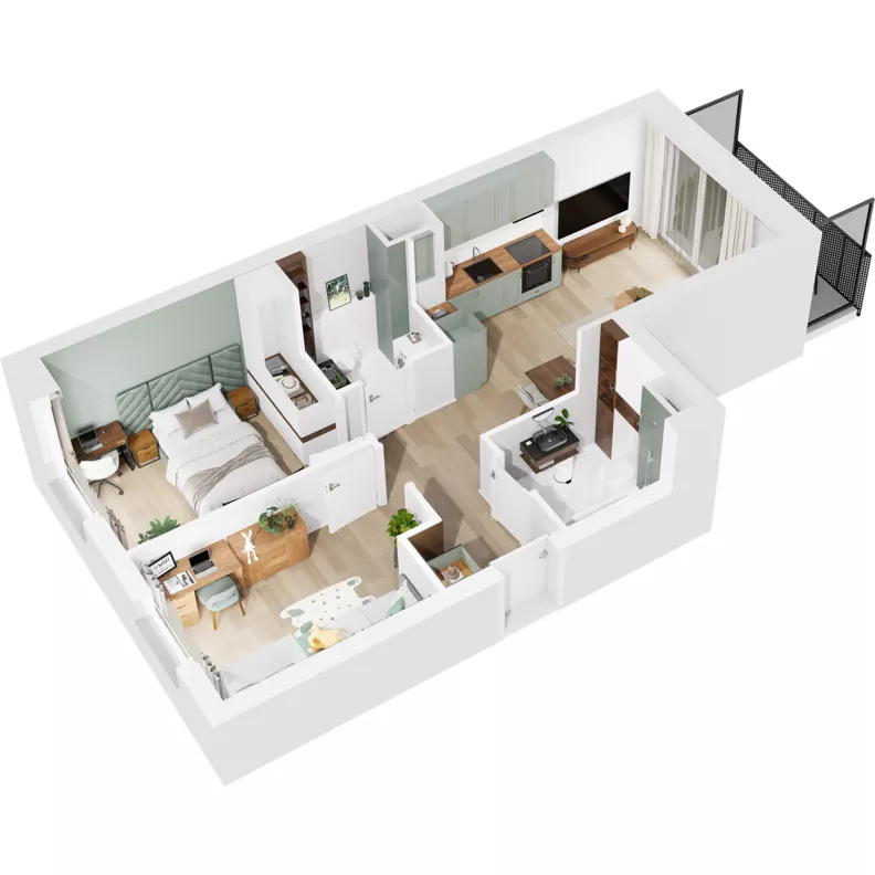 3 pokoje, mieszkanie 55,09 m², piętro 4, oferta nr 122/23, Dobre Strony, Kraków, Dębniki, Borek Fałęcki, ul. Obozowa