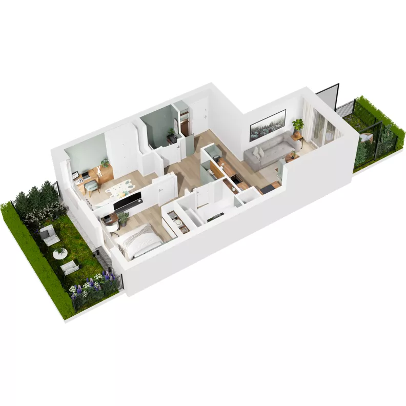 3 pokoje, mieszkanie 52,68 m², parter, oferta nr 122/71, Dobre Strony, Kraków, Dębniki, Borek Fałęcki, ul. Obozowa