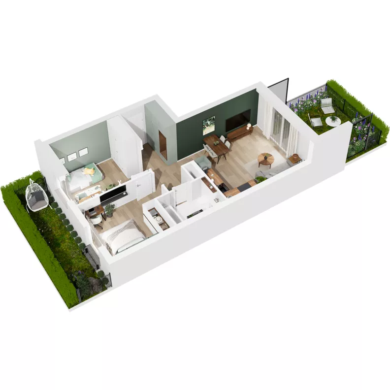 3 pokoje, mieszkanie 53,65 m², parter, oferta nr 126/206, Dobre Strony, Kraków, Dębniki, Borek Fałęcki, ul. Obozowa