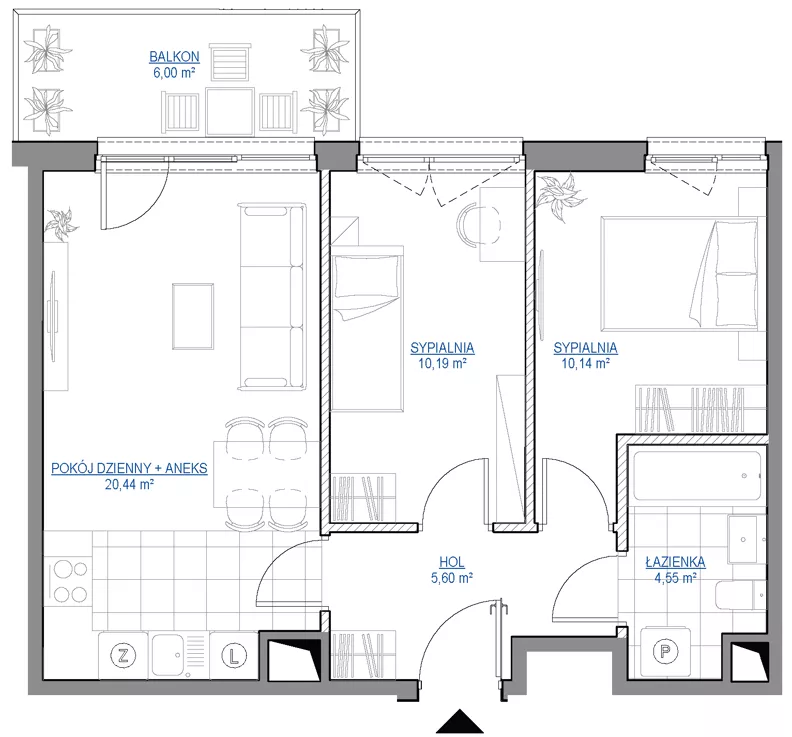 3 pokoje, mieszkanie 50,92 m², piętro 5, oferta nr 1/289, Przy Unii IV, Poznań, Żegrze, ul. Wagrowska