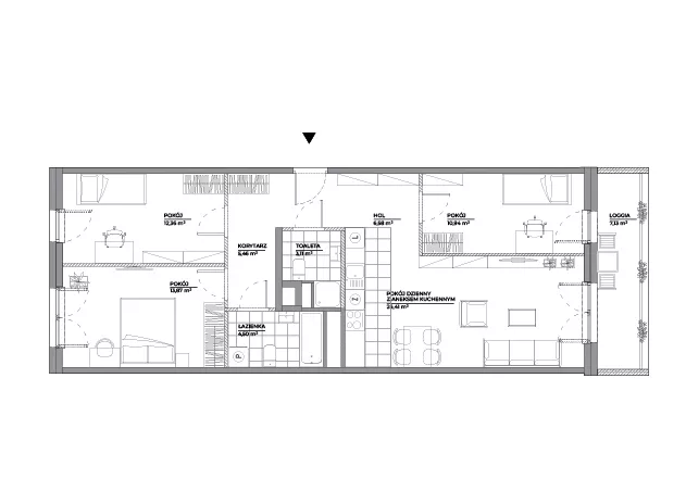 4 pokoje, mieszkanie 81,19 m², piętro 5, oferta nr B1/73, Architektów, Wrocław, Al. Architektów 22-30
