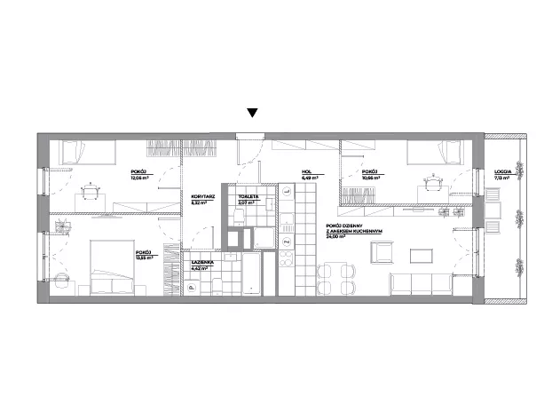 4 pokoje, mieszkanie 79,57 m², piętro 4, oferta nr B1/62, Architektów, Wrocław, Al. Architektów 22-30