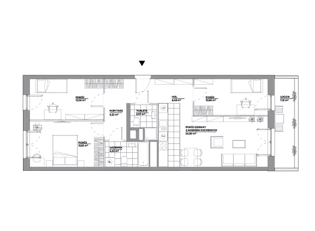 4 pokoje, mieszkanie 79,57 m², piętro 3, oferta nr B1/51, Architektów, Wrocław, Al. Architektów 22-30