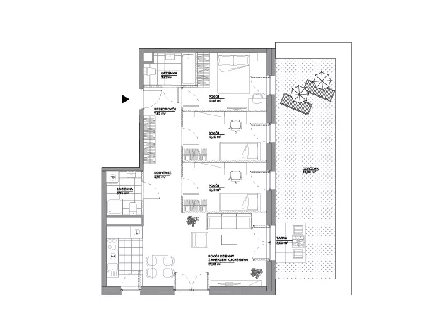 4 pokoje, mieszkanie 78,03 m², parter, oferta nr A/120, Architektów, Wrocław, Al. Architektów 22-30