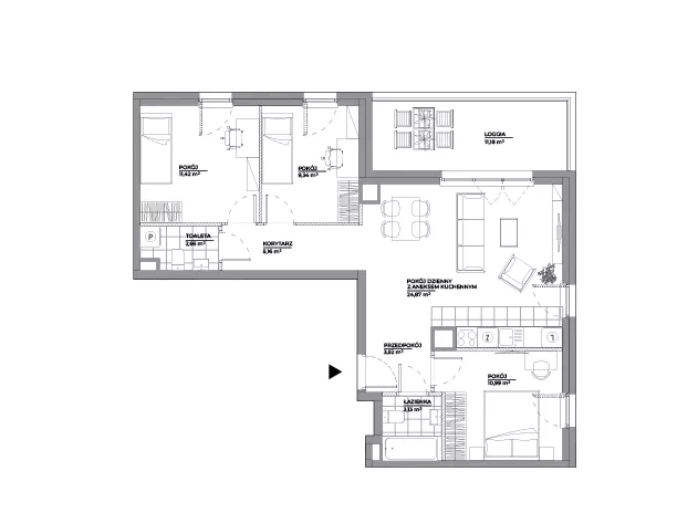4 pokoje, mieszkanie 71,09 m², piętro 2, oferta nr B2/175, Architektów, Wrocław, Al. Architektów 22-30