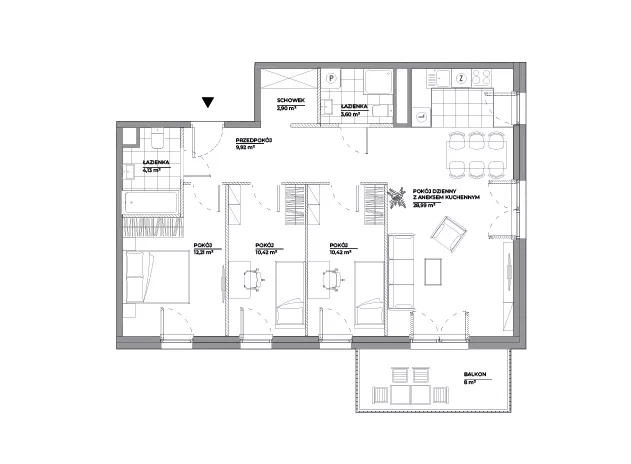 4 pokoje, mieszkanie 82,59 m², piętro 3, oferta nr A/151, Architektów, Wrocław, Al. Architektów 22-30