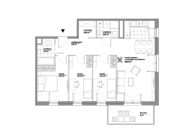 4 pokoje, mieszkanie 82,59 m², piętro 2, oferta nr A/139, Architektów, Wrocław, Al. Architektów 22-30