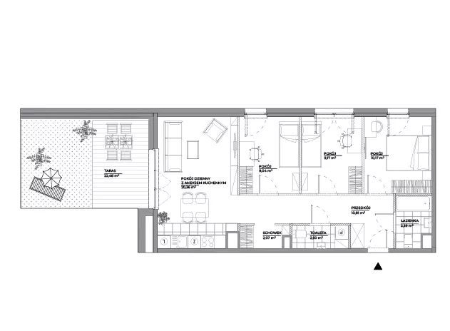 4 pokoje, mieszkanie 67,51 m², piętro 6, oferta nr B1/77, Architektów, Wrocław, Al. Architektów 22-30