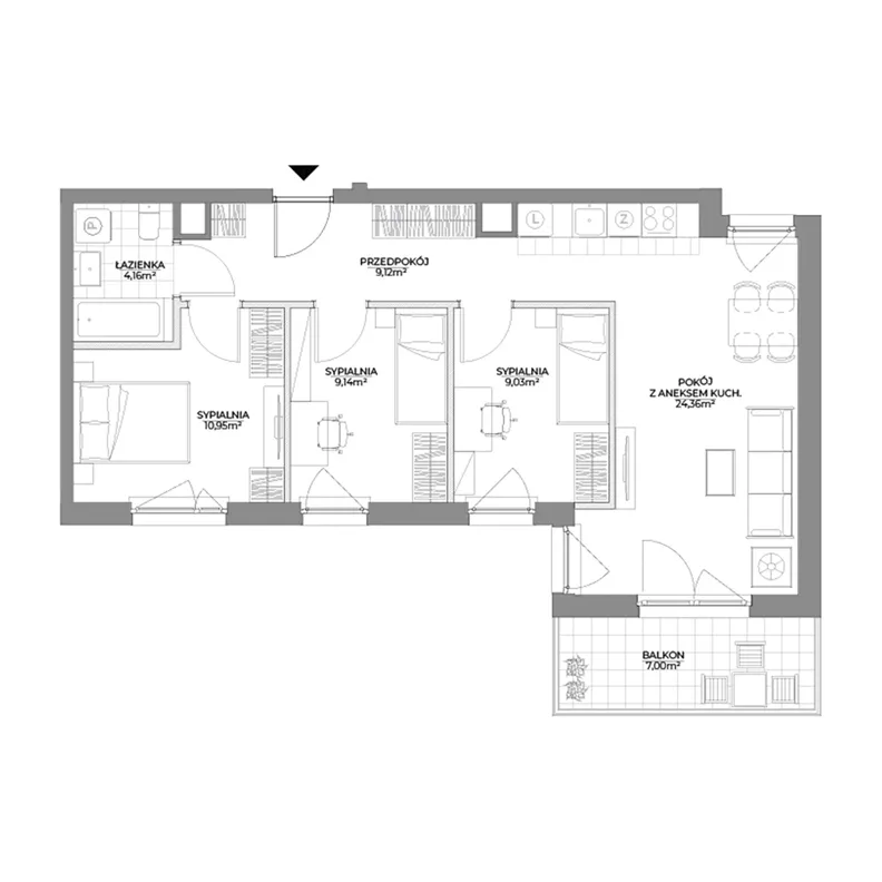 4 pokoje, mieszkanie 66,76 m², piętro 4, oferta nr 2/90, Osiedle Prystora II, Warszawa, Ursus, Skorosze, ul. Aleksandra Prystora 2